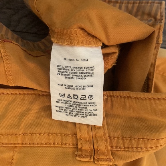 Anthropologie Hei Hei Darby Moto roll up utility chino pants mustard size 25 - Picture 7 of 8